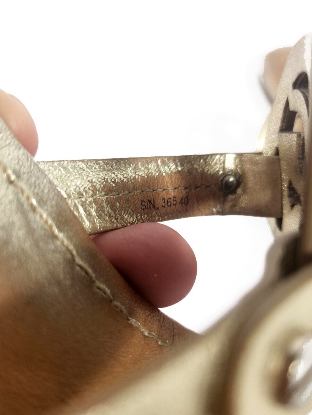 Tory Burch Metallic Gold Miller Sandals Size 7 - Picture 6 of 7